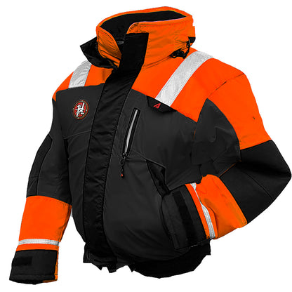 First Watch AB-1100 Flotation Bomber Jacket - Hi-Vis Orange/Black - Small [AB-1100-OB-S] - PrepTakers - Survival Guide Information & Products