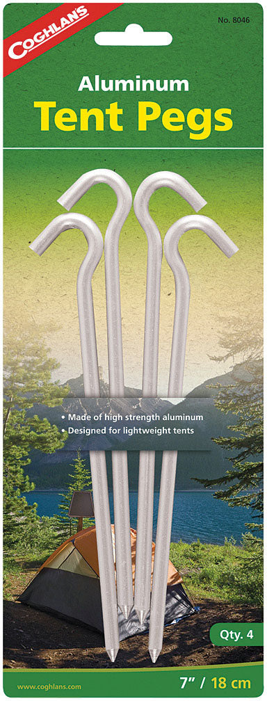 LIBERTY MOUNTAIN ALUM HOOKED TENT PEG 7" 6PK - PrepTakers - Survival and Outdoor Information & Products