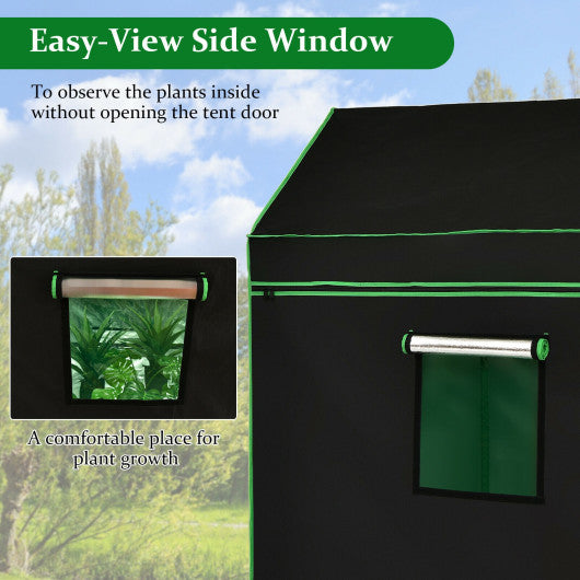 Mylar Hydroponic Grow Tent Roof Cube with Zipped Doors  Observation Windows and Vents -60 x 60 x 72 inch - PrepTakers - Survival Guide Information & Products