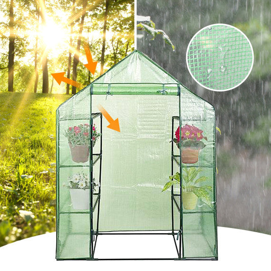 Portable 4 Tier Walk-in Plant Greenhouse with 8 Shelves - PrepTakers - Survival Guide Information & Products