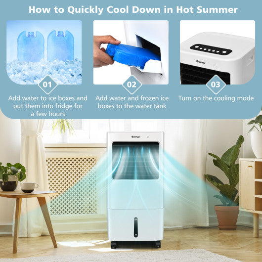 Evaporative Portable Air Cooler Fan w/ Remote Control-White - PrepTakers - Survival Guide Information & Products