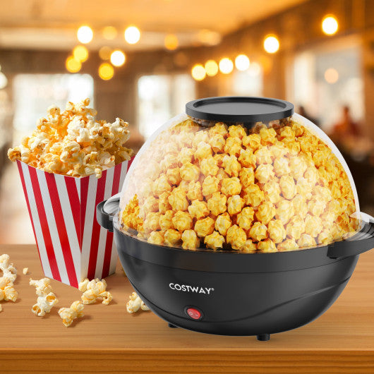 6QT Stirring Popcorn Popper Maker with Nonstick Plate-Black - PrepTakers - Survival Guide Information & Products